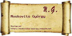 Moskovits György névjegykártya
