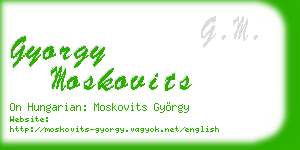gyorgy moskovits business card
